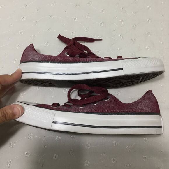 Converse All Star Chuck Taylor Ox Burgundy Washed Low Canvas Sneaker Women's 5 - Picture 8 of 10